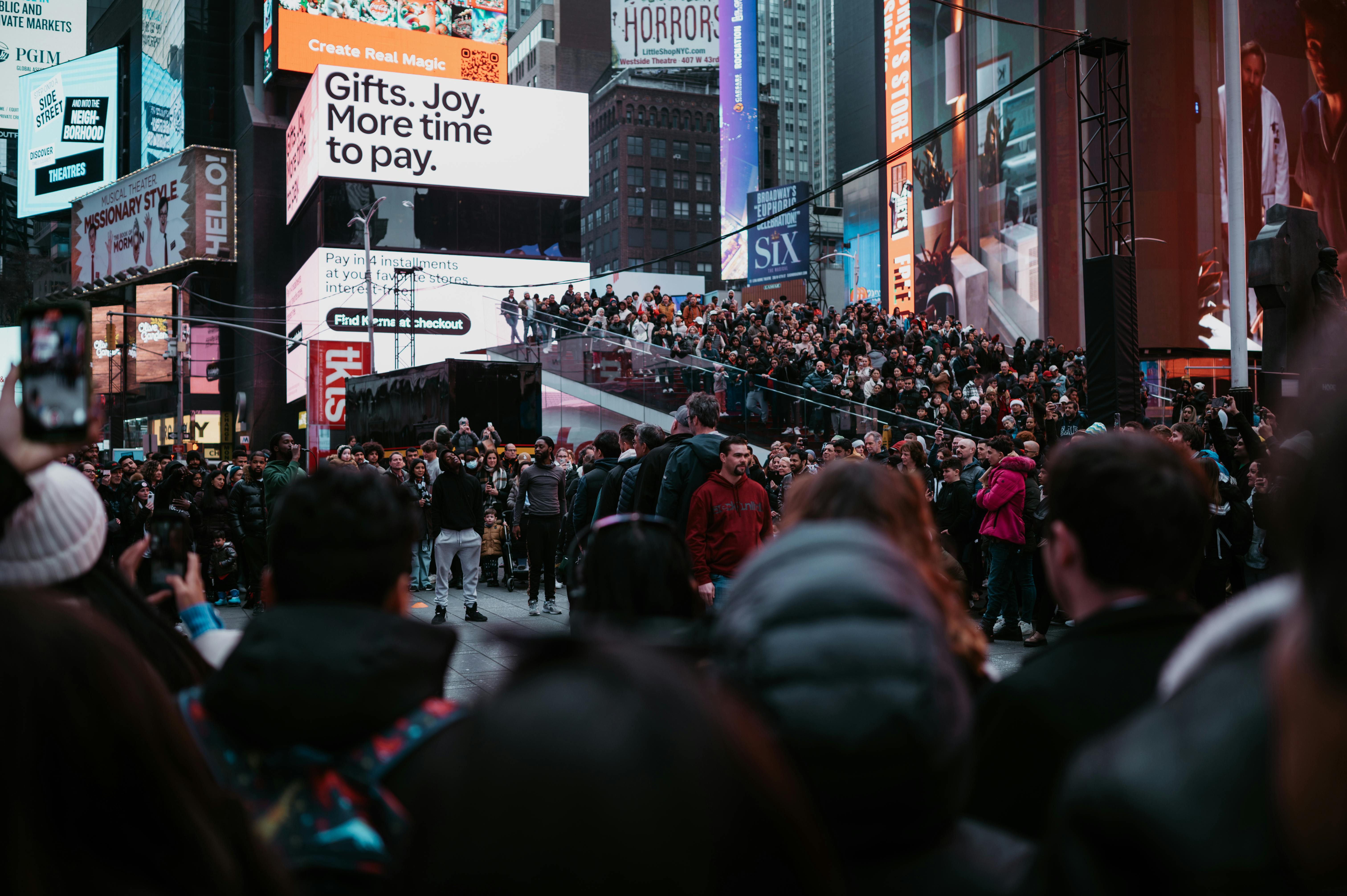 New York City storefronts and street activity
